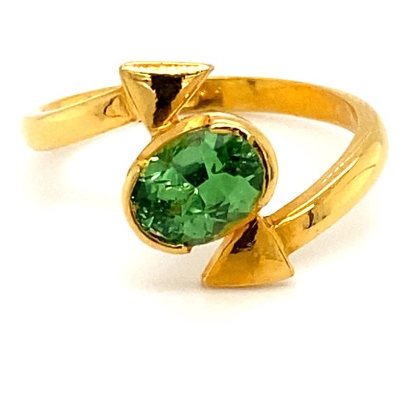 Tsavorite Garnet 1.25ct Solid 22K Gold Ring - Picture 1 of 6
